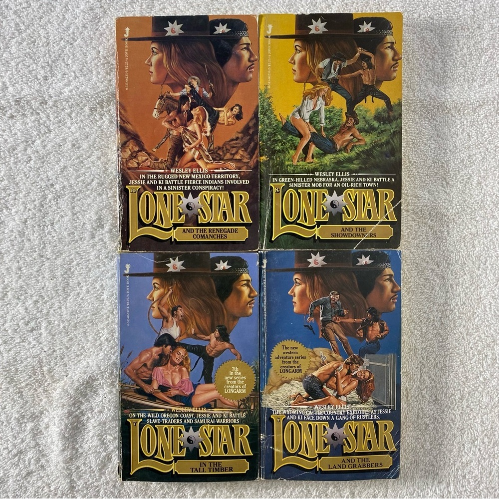 Vintage Lone Star Action Western Romance Novel x4